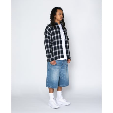 APPLEBUM / CUT OFF OMBRE CHECK SHIRT