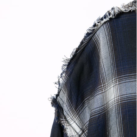 APPLEBUM / CUT OFF OMBRE CHECK SHIRT
