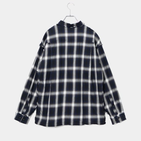 APPLEBUM / CUT OFF OMBRE CHECK SHIRT