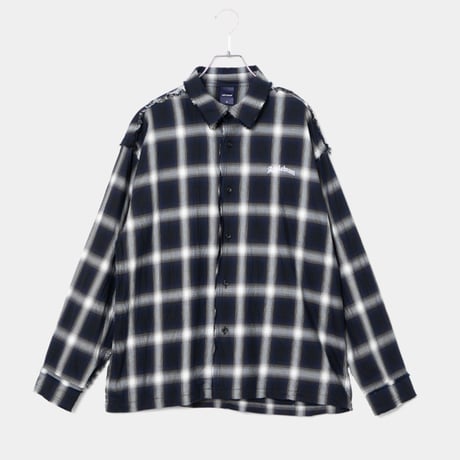 APPLEBUM / CUT OFF OMBRE CHECK SHIRT