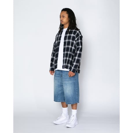 APPLEBUM / CUT OFF OMBRE CHECK SHIRT
