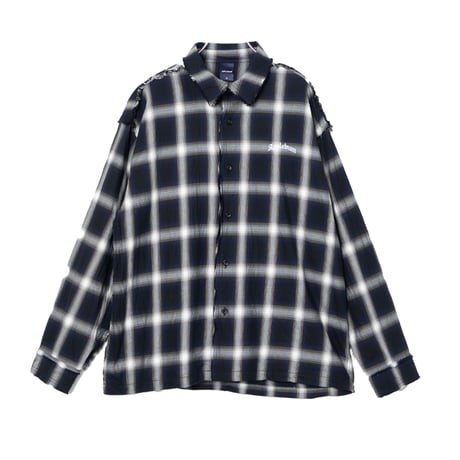 APPLEBUM / CUT OFF OMBRE CHECK SHIRT