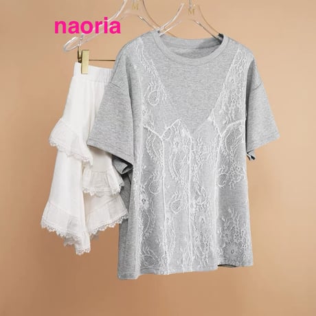 予約制  レースTシャツ＋フリルスカートセット