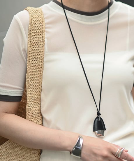 Eco Leather metal necklace