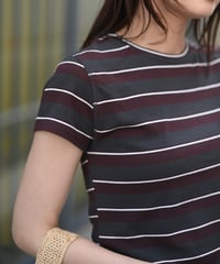マルチボーダーコンパクトTシャツ