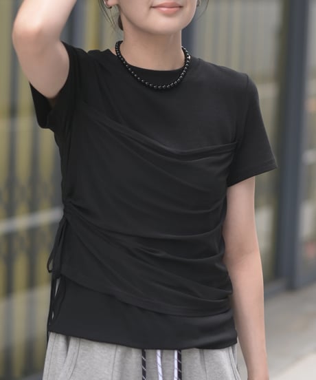 チュールギャザーレイヤードTEE