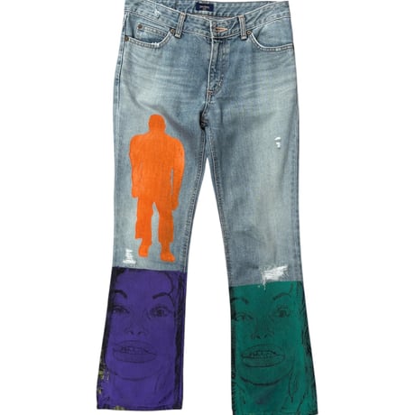 【used】Overprinted denim pants
