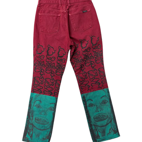 【used】Overprinted denim pants