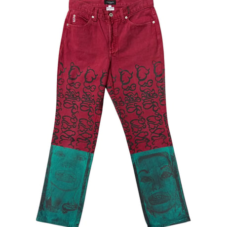 【used】Overprinted denim pants