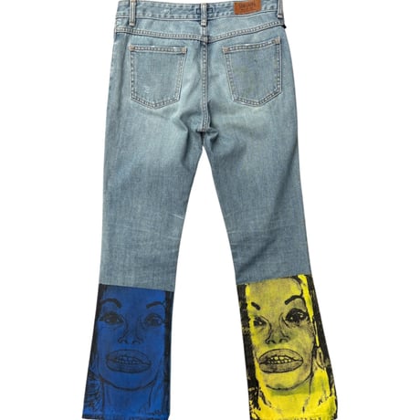 【used】Overprinted denim pants
