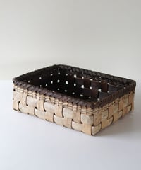 A4サイズが収まる 36cm×28cm 沢胡桃 置き籠 平織り (オズのかごバッグ)