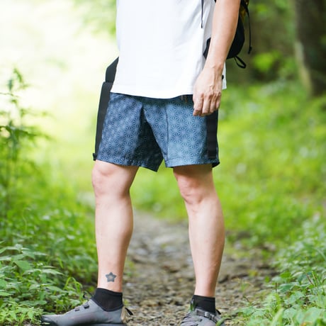 ◆期間限定◆Monpe Climber Pro ショート　麻の葉紋様ブルーブラック