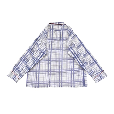 Vintage Plaid Piping Pajama Shirt