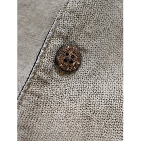 Linen Rayon Panel Open Collar S/S Shirt