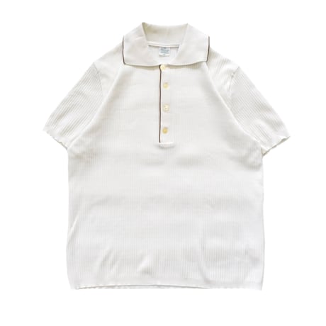 EURO Vintage Brown Line Rib Knit Polo