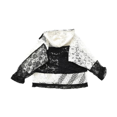 "Remake by VERS" Reconstructed Lace Hooded Jacket