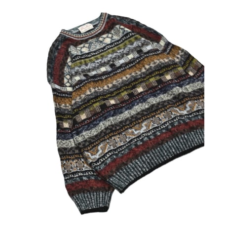EURO Vintage Abstract Geometric Knit Sweater