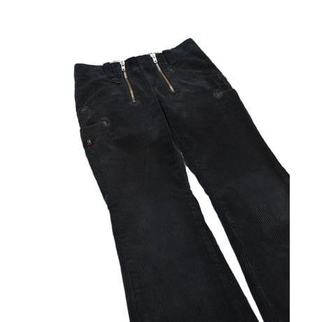 German Double Zip Corduroy Flare Logger Pants