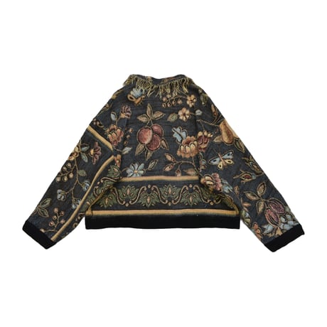 ”Remake by VERS” Fringe Collar Rug Jacket -Two Faces-