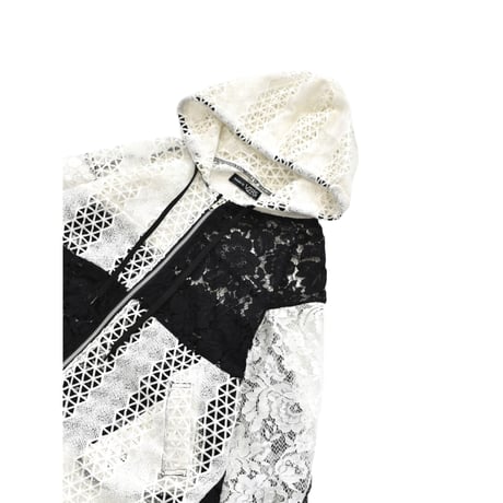 "Remake by VERS" Reconstructed Lace Hooded Jacket