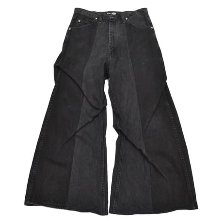 "Remake by VERS" Asymmetric Tuck Denim Trousers