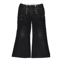 German Double Zip Corduroy Flare Logger Pants