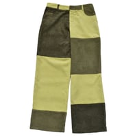 Two Tone Corduroy Patchwork Wide Pants