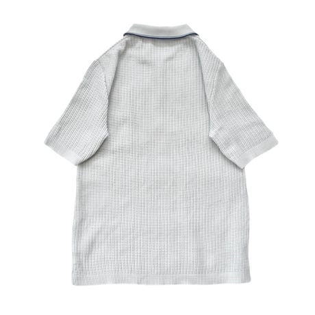EURO Vintage Ice Gray Half Zip Mesh Knit Polo