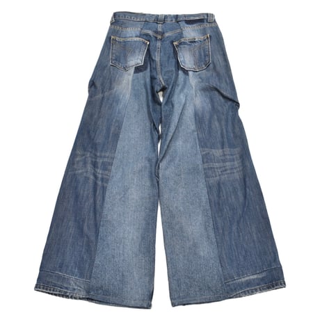 "Remake by VERS" Asymmetric Tuck Denim Trousers