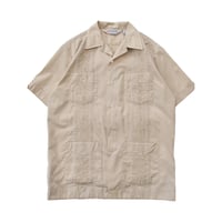 Vintage Ivory Embroidered Guayabera Shirt