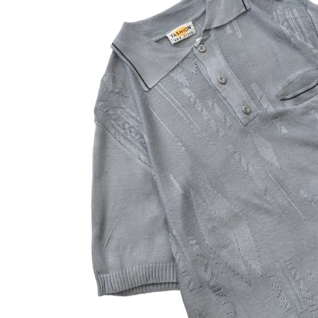 EURO Vintage Geometric Pattern Knit Polo