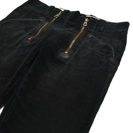 German Double Zip Corduroy Flare Logger Pants