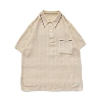 EURO Vintage Ivory Mesh Knit Polo