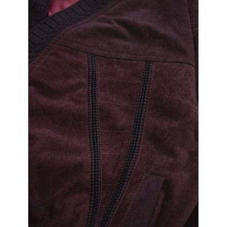 Contrast Stitch Suede Touch Blouson