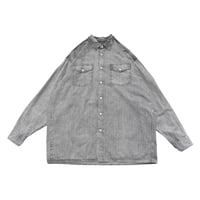Washed Black Stripe Western L/S Shirt