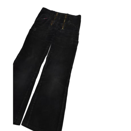 German Double Zip Corduroy Flare Logger Pants