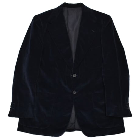 1970s RENOMA PARIS Navy Velvet Tailored Jacket
