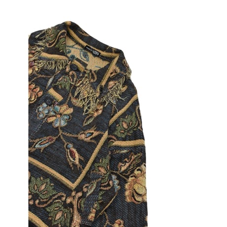 ”Remake by VERS” Fringe Collar Rug Jacket -Two Faces-
