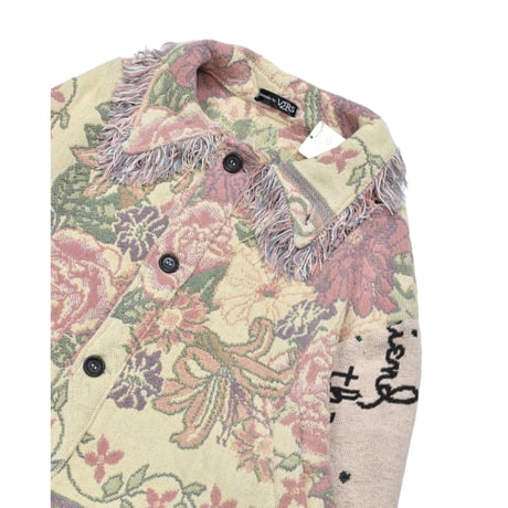 ”Remake by VERS” Fringe Collar Rug Jacket -Two Faces-