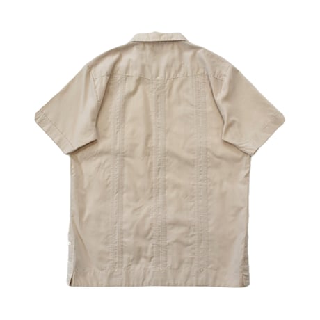 Vintage Ivory Embroidered Guayabera Shirt