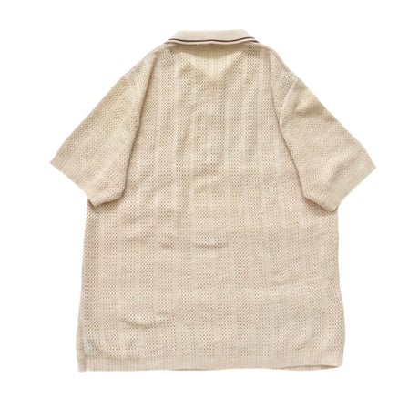 EURO Vintage Ivory Mesh Knit Polo