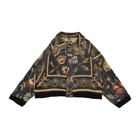 ”Remake by VERS” Fringe Collar Rug Jacket -Two Faces-