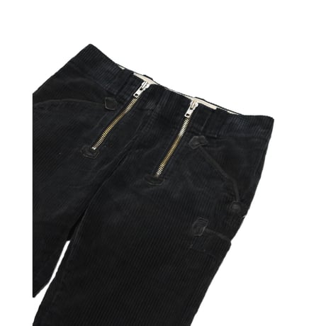 German Double Zip Corduroy Flare Logger Pants