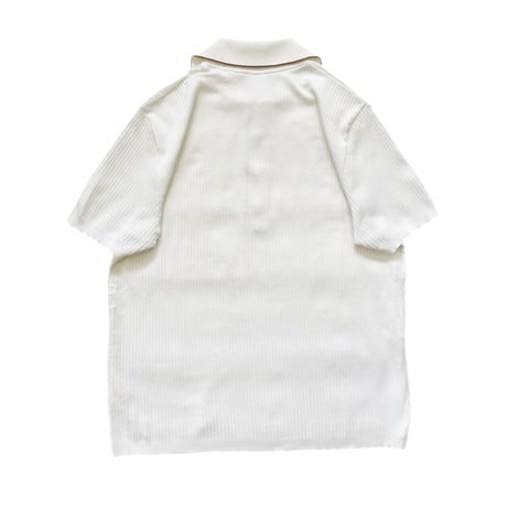 EURO Vintage Brown Line Rib Knit Polo