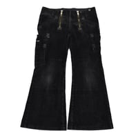 German Double Zip Corduroy Flare Logger Pants