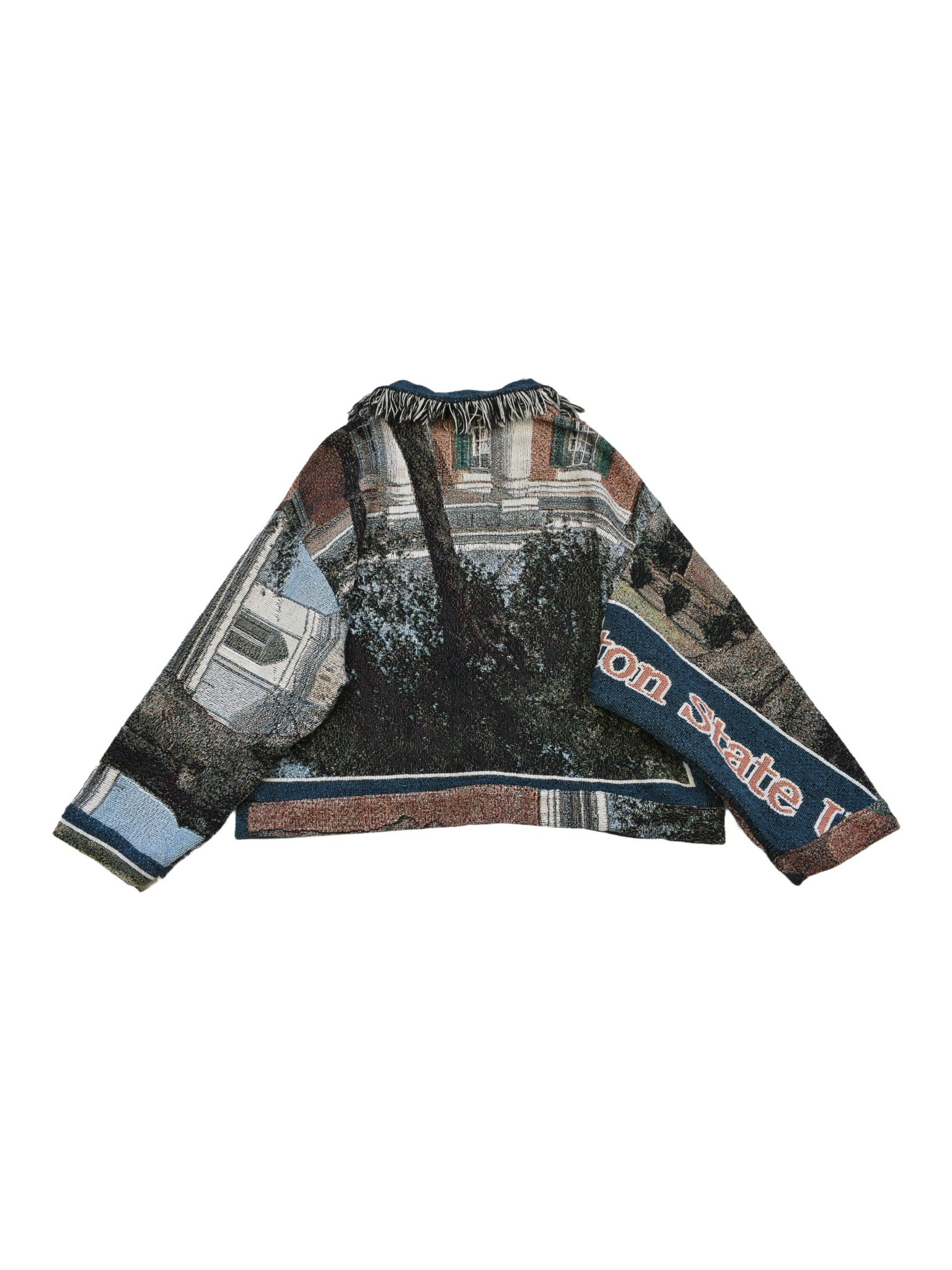 Remake by VERS” Fringe Collar Rug Jacket -Two