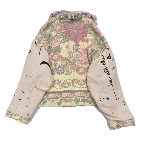 ”Remake by VERS” Fringe Collar Rug Jacket -Two Faces-