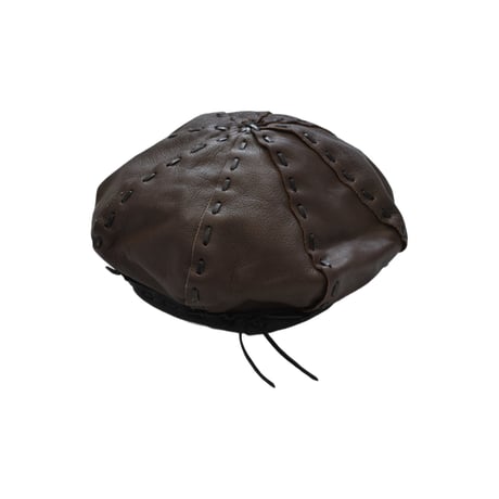 Leather Stitch Design Newsboy Cap