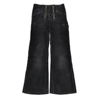 German Double Zip Corduroy Flare Logger Pants