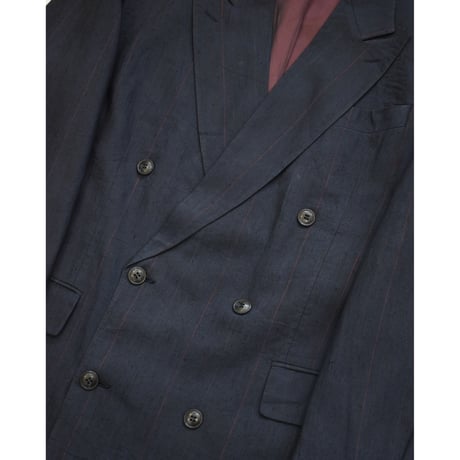 1990s NAVY Stripe Double Breasted SET-UP